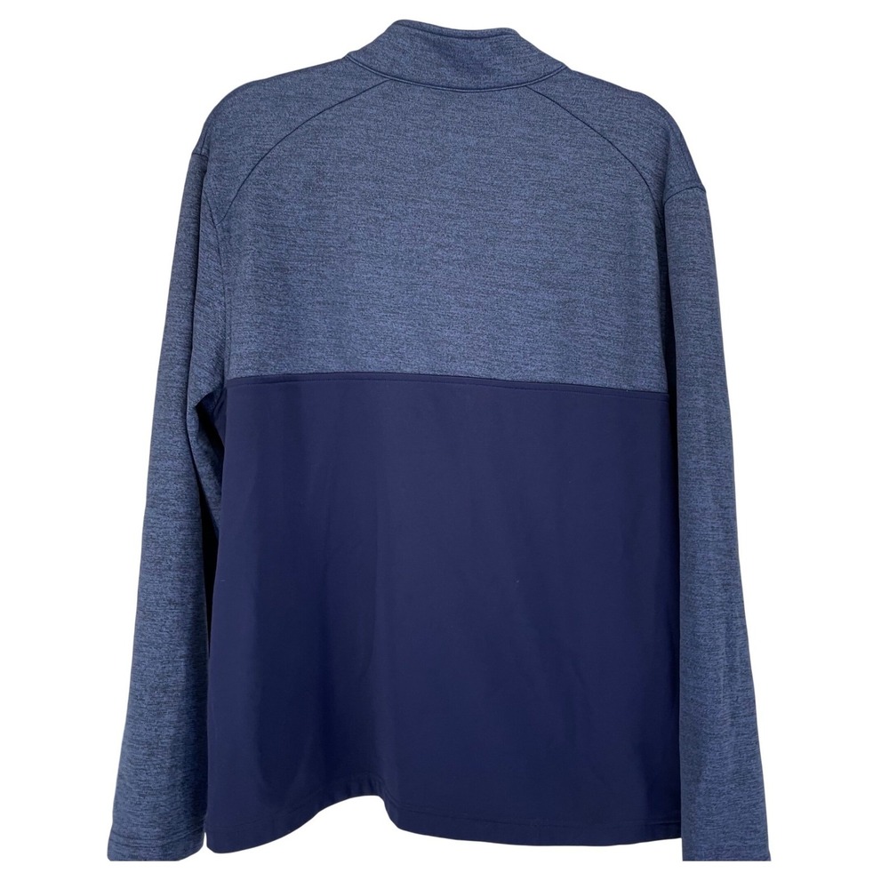 Callaway Men's Golf Pullover 1/4 Zip Blue Heathered Textured Size L Side Pockets - Picture 2 of 8